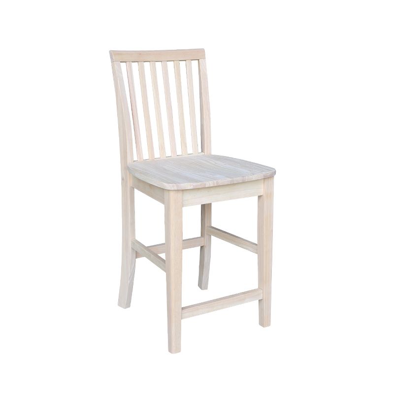 Mission Slat Back Counter Height Barstool Unfinished - International Concepts, 1 of 11