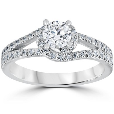 Pompeii3 1 1/6ct Twist Diamond Engagement Ring 14K White Gold