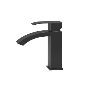 ChicFurnit Bathroom Sink Faucet Single Handle CUPC Certified Matt Black Finish Design for Stylish Spaces, Black, 10.24"*7.09"*2.36" - 1 of 4