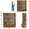 Toy Storage Cabinet, Three-Tier Kids Bookshelf and Bookcase for Kindergarten, Bedroom, Playroom, Retro Brown - 2 of 4