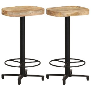 vidaXL Bar Stool Set of 2 Natural wood - 1 of 2