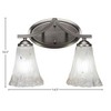 Toltec Lighting Zilo 2 - Light Vanity in  Graphite with 5.5" Fluted Frosted Crystal Shade - 2 of 2