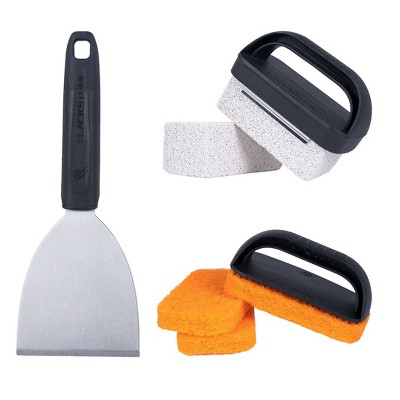 Blackstone 8pc Griddle Cleaning Kit: Professional Scraper, Pads & Bricks for Rust Removal