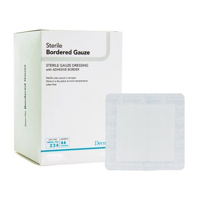 DermaRite Bordered Gauze Adhesive Wound Dressing