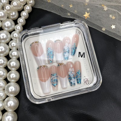 Vynxaria Blue Instant Glamour with Our Wearable Nails Size M
