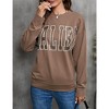 Sweatshirt For Women Lightweight Spring Holiday MALIBU Letter Graphic Crewneck Long Sleeve Pullover Sweatshirt - 4 of 4