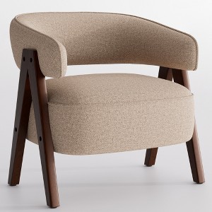 YOUNIKE Modern Accent Arm Chair Fabric Living Room Chairs Comfy Lounge Sofa Reading Chair 27.56" W x 23.62" D x 27.95" H with Wood V-Leg - 1 of 4