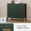 RoyalCraft Modern Fluted Design Dresser with 3 Drawers for Bedroom Storage, Green - Chest Organizer Cabinet and Nightstand Furniture Set - 4 of 4