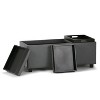 CAVINAS Faux Leather Storage Ottoman Bench,Upholstered Ottoman with 3 Flip Over Serving Trays for Living Room,Bedroom - 4 of 4