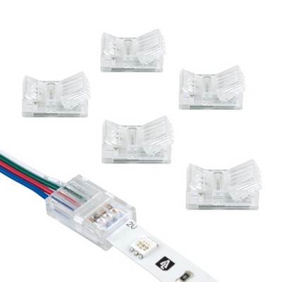 Armacost Lighting 4 Pin LED Strip Light RGB Wire to Tape Connector 6pk Light Accessory