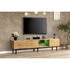 NicBex TV Stands for 80 inch TV,LED Light Entertainment Center with 4 Cabinets and Open Shelves ,TV Console for Living Room, Bedroom, Home,Wood - 2 of 4