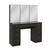 Boahaus Daria Makeup Vanity with 2 Unlit Mirrored Cabinets and 9 Drawers - 4 of 4