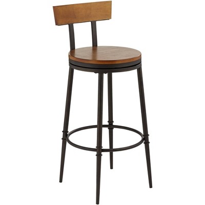 Elm Lane Malio Farmhouse Hammered Bronze Barstool