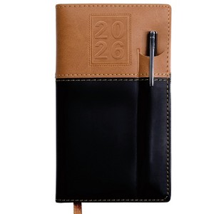 2026 Pocket Planner and Pen, 3.5"x6": Includes 14 Months (Nov 2025-Dec 2026) / 2026 Weekly Organizer (Brown/Black) - 1 of 4