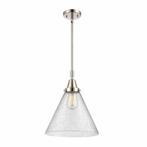 Cone - 1 Light Stem Hung Mini Pendant In Industrial Style-17.13 Inches Tall and 12 Inches Wide - 1 of 1