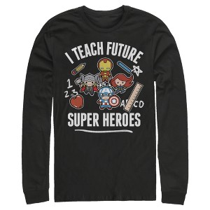 Men's Marvel Avengers Classic I Teach Super Heroes Long Sleeve Shirt - 1 of 3