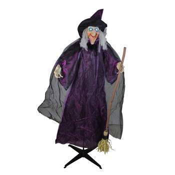 Northlight 5.5' Lighted and Animated Witch Halloween Figure Decoration