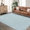 Contemporary Neutral Area Rugs Washable Solid Rug Low Pile Non Slip Foldable Floor Carpet for Living Room - 2 of 4