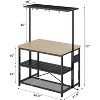 Large Kitchen Island Bakers Rack Microwave Oven Stand Shelf with 3 Tier Storage, Metal Coffee Bar Table, Kitchen Storage for Dining Living Room - 2 of 4