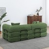 Convertible Sofa Couch with Cylindrical Pillows, Corduroy Folding Floor Sofa with Fixed-Shape Frame for Living Room-Maison Boucle - 3 of 4