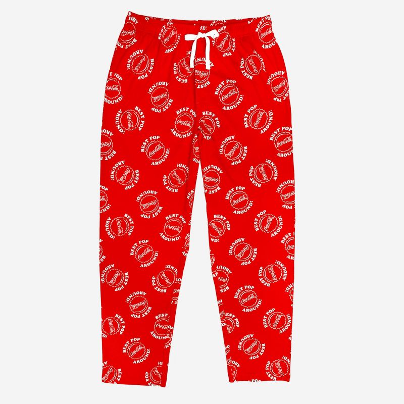 Men&#39;s Coca-Cola Best Pop Around Print Lounge Pajama Pants - Red, 3 of 5