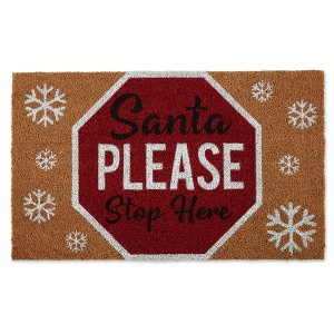 Design Imports  Santa Please Stop Sign Doormat - 1 of 4