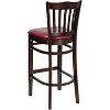 Emma and Oliver Vertical Slat Back Wooden Restaurant Dining Barstool - 3 of 4