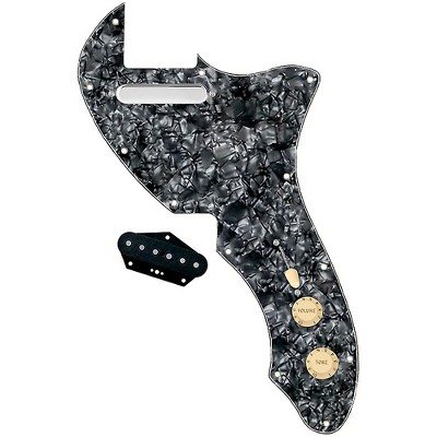 920d Custom 72 Thinline Tele Single Coil Loaded Pickguard With Texas Vintage Pickups and Aged White Knobs Black Pearl