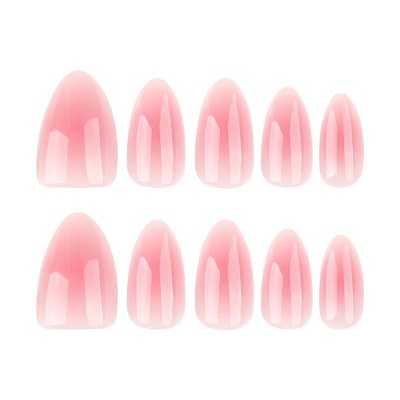 LOVELAY CREATIONS Pink Aura Short Almond Press-On Nails with Cute Design