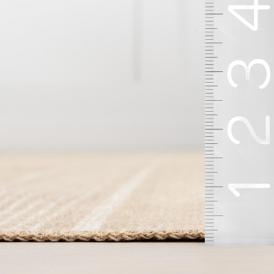 Anaya Natural Striped Cotton and Synthetic 6' x 9' Handmade Rug