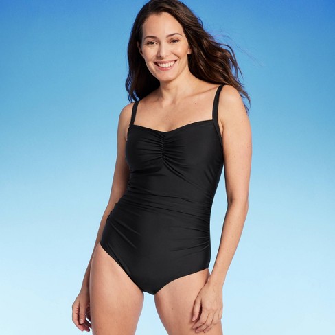 Swim 365 Women's Plus Size Sarong Swimsuit, 20 - Multi Textured Palm