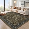 Area Rugs Living Room Rug Non Slip Washable Rug Modern Botanical Print Low Pile Non-Shedding Floor Cover Foldable Thin Accent Carpet for Bedroom Dorm - 3 of 4