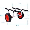 Kayak Trolley Kayak Cart, Kayak Canoe Cart Aluminium 2.4"-12" Width Adjustable Trolley Carrier Canoe Kayak Trailer Dolly Cart Transport Carrier - 3 of 4