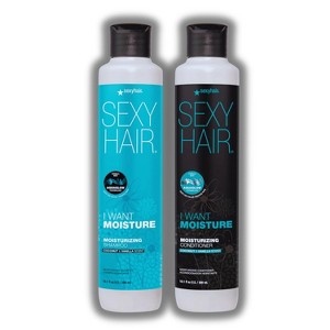 Sexy Hair I Want Moisture Coconut & Vanilla Scent Moisturizing Shampoo & Conditioner  (10.10 oz) Duo SET KIT | Color-Safe, Frizz Control - 1 of 2
