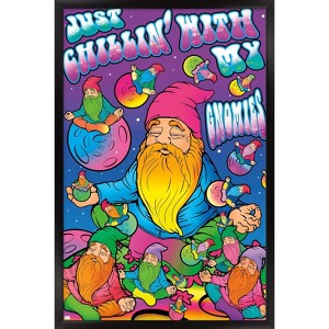Trends International Ali Chris - Just Chillin' With My Gnomies Framed Wall Poster Prints - 1 of 4