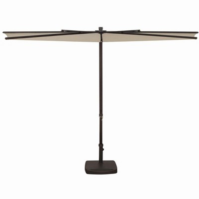 SimplyShade Amelia Modern Polyester Half Umbrella in Bronze/Deep Red
