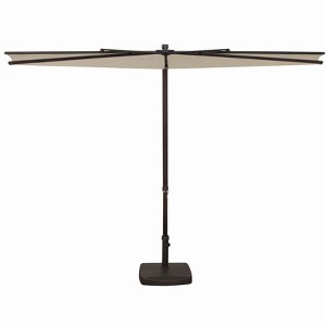 SimplyShade Amelia Modern Polyester Half Umbrella in Bronze/Deep Red - 1 of 4