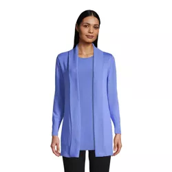 Lands' End Women's Cotton Modal Shawl Collar Cardigan Sweater - XX Small - True Blue