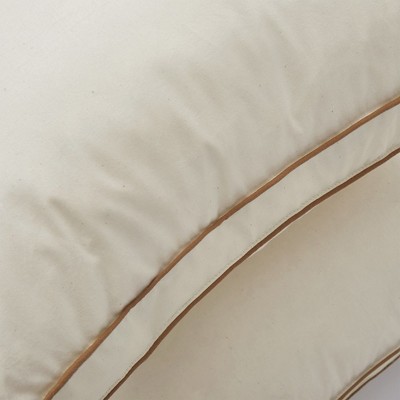 Organic Cotton Down Feather Gusseted Bed Pillows Set of 2