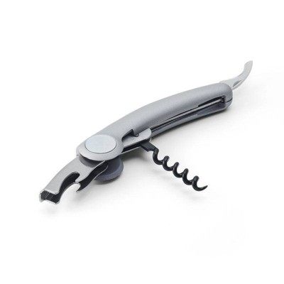 Compact White Magnetic Waiter's Corkscrew with Foil Cutter
