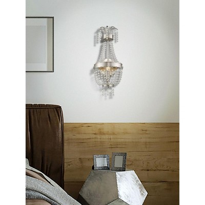 Brushed Nickel Sconce with Clear Crystal Shade