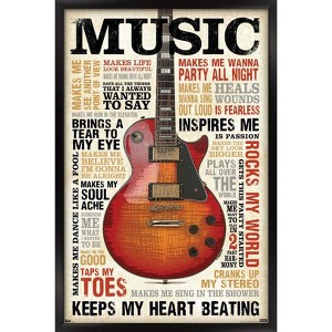 Trends International Music Inspires Me Framed Wall Poster Prints - 1 of 4