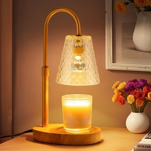 FAAYFIAN Adjustable Candle Warmer Lamp with Timer,Wood Base Metal Shade,Birthday Gifts for Women Mom - 1 of 4