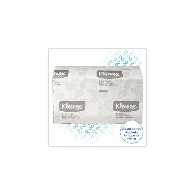 Kleenex C-Fold Paper Towels, 1-Ply, 10.13 x 13.15, White, 150/Pack, 16 Packs/Carton, 4 of 7