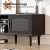 ChicFurnit Decorative Storage Cabinet Rattan TV Stand with Ample Storage for Living Room or Bedroom, Black, 53.9"*13.8"*18.9" - 3 of 4