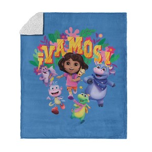 Dora the Explorer Vamos Silk Touch Faux Shearling Throw Blanket 50 x 60 inches - 1 of 4
