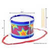 Toy Time Kids' Marching Drum Double-Sided With Adjustable Neck Strap and Wood Drum Sticks - Multicolor - 3 of 4