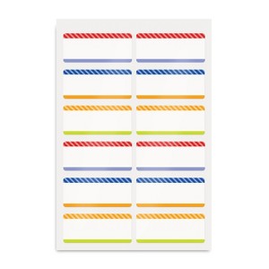 Avery No-Iron Fabric Name Labels, Playful Stripes Preprinted Designs, Handwrite Only, 24 Preprinted Labels (40774) - 1 of 4