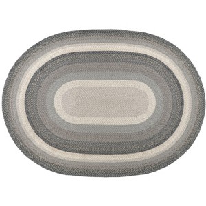 Earth Rugs Gray, Sand & Ivory Oval Braided Rug – Handcrafted Rustic Accent - 1 of 1