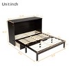 Queen Size Vintage Murphy Bed with Power Station and Rattan Panel, Foldable Pine Wood Cabinet Bed for Bedroom-Baofuwish - 4 of 4